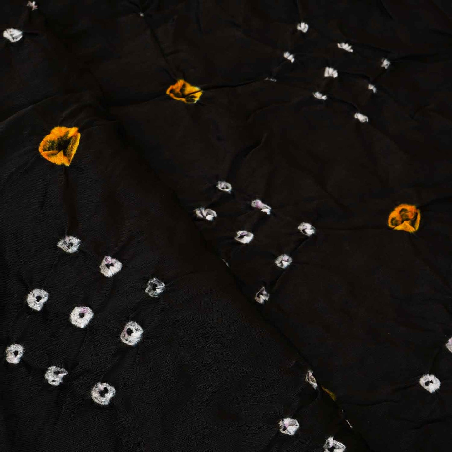 Black Bandhani Print Modal Silk Fabric SC-28267