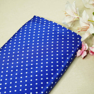 Royal Blue Dot Print Creap Fabric Print Creap MTF-26832