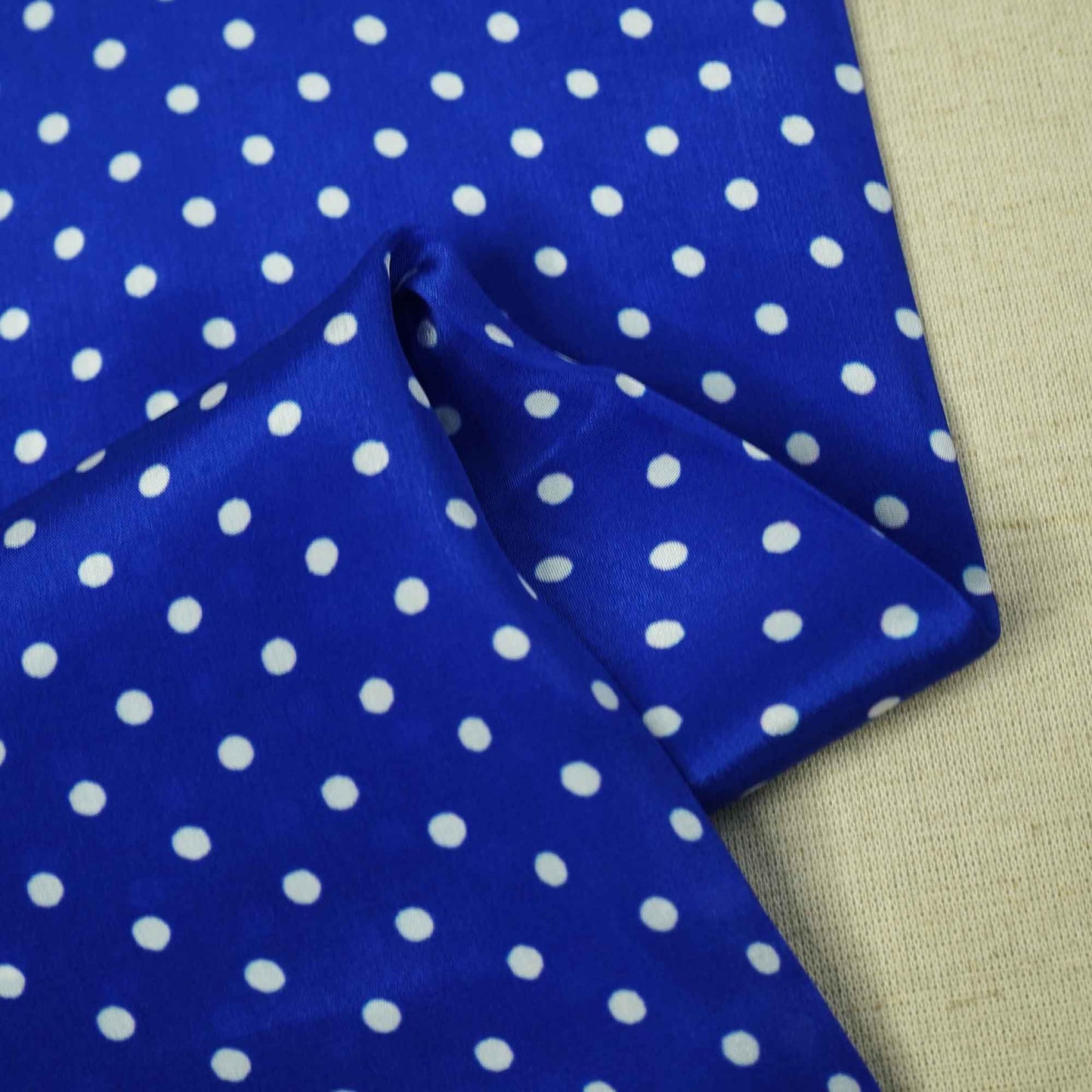 Royal Blue Dot Print Creap Fabric Print Creap MTF-26832