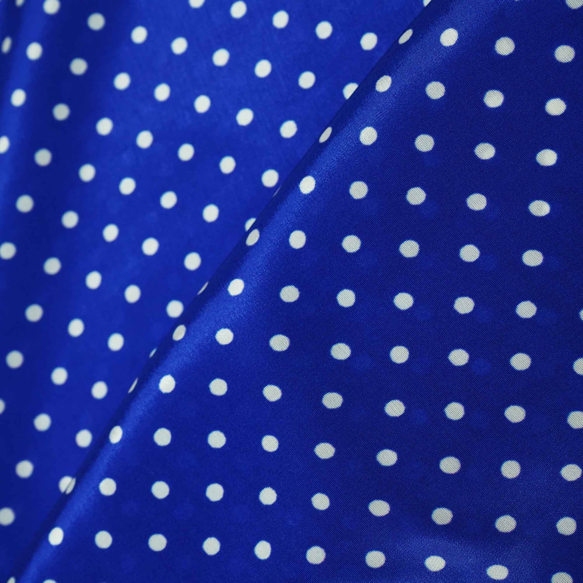 Royal Blue Dot Print Creap Fabric Print Creap MTF-26832