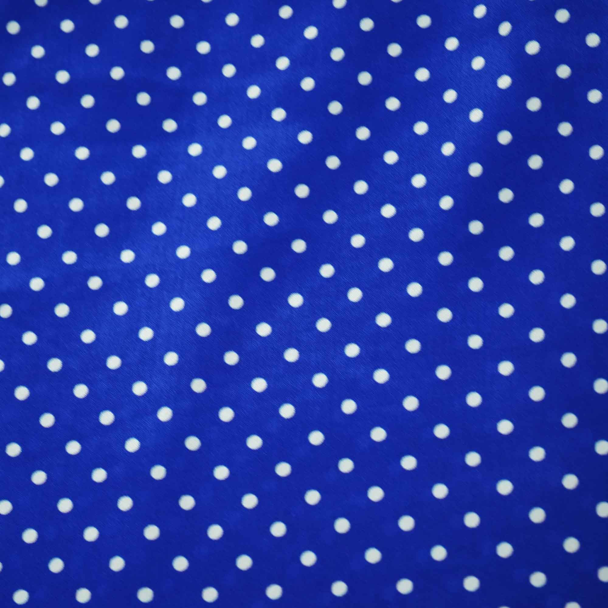 Royal Blue Dot Print Creap Fabric Print Creap MTF-26832