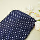 Navy Blue Dot Print Creap Fabric Print Creap MTF-26833