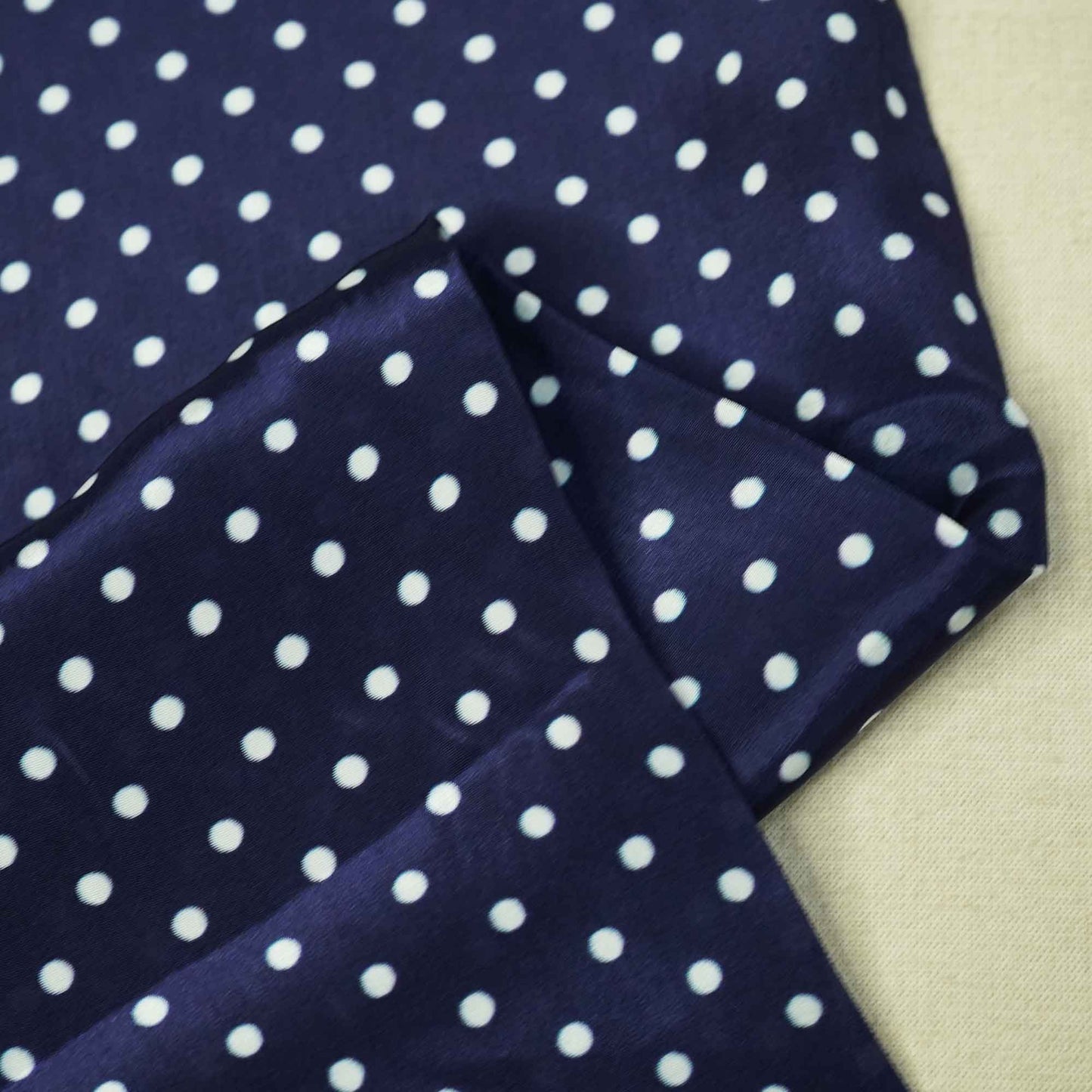 Navy Blue Dot Print Creap Fabric Print Creap MTF-26833