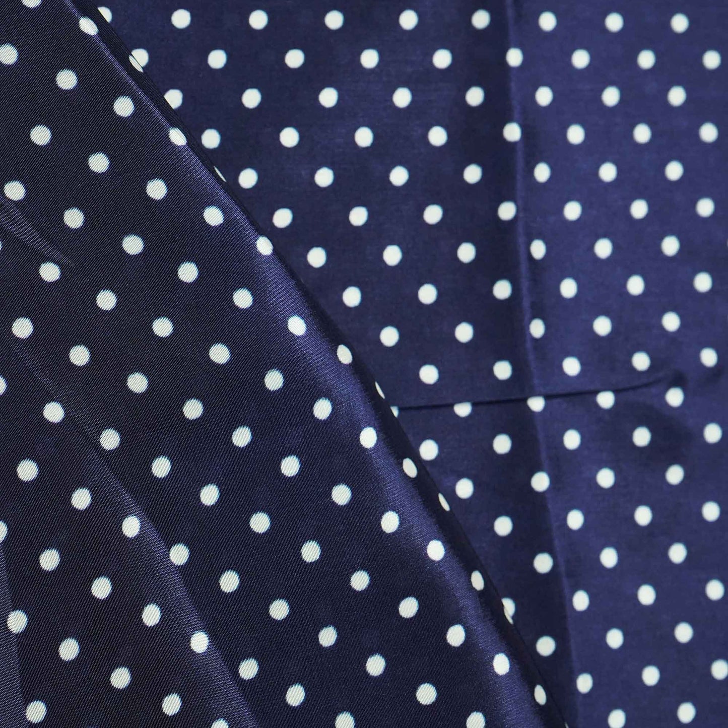 Navy Blue Dot Print Creap Fabric Print Creap MTF-26833