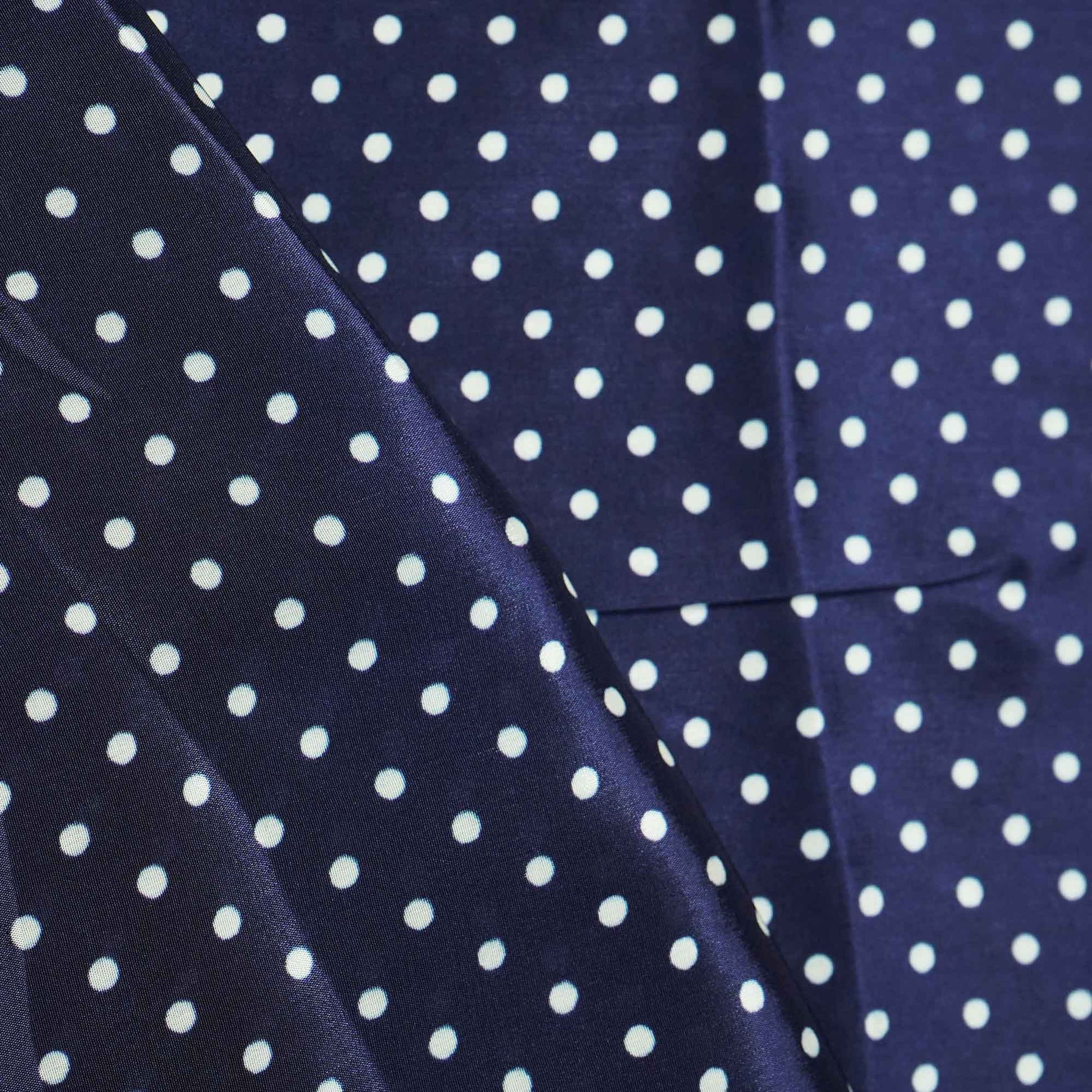 Navy Blue Dot Print Creap Fabric Print Creap MTF-26833