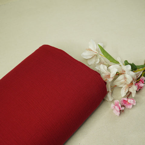 Red Solid Double Cotton Fabric- SKE-26842