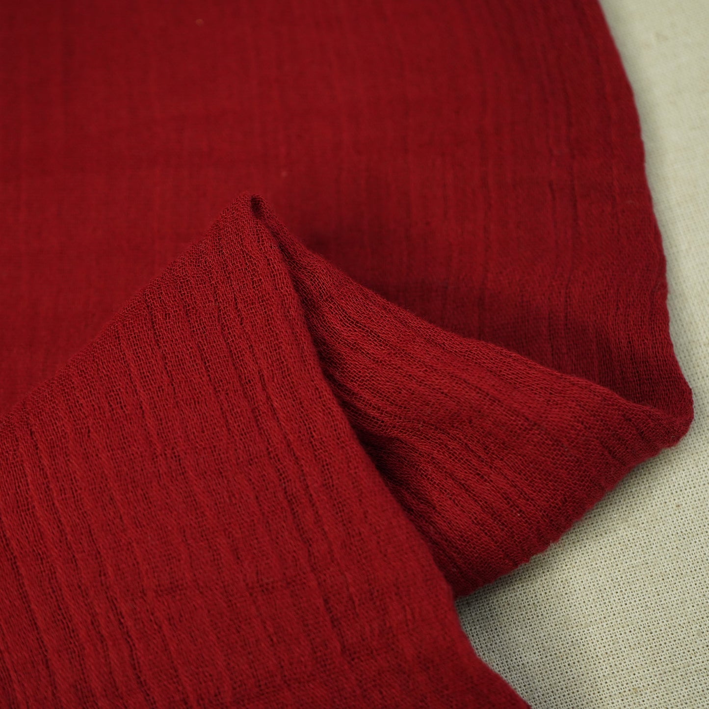 Red Solid Double Cotton Fabric- SKE-26842