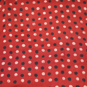 Red Polka Dot Modal Satin Fabric Modal Ajrakh IA-26852