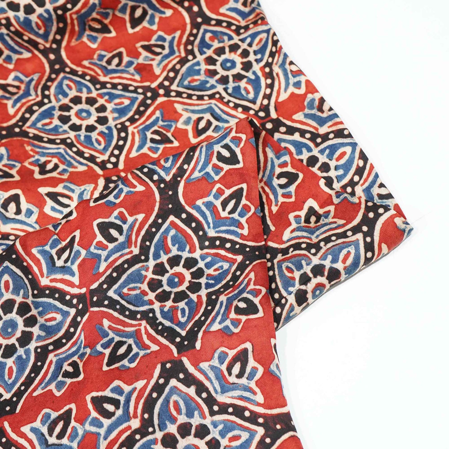 Red Ajrakh Modal Satin Modal Ajrakh IA-26858