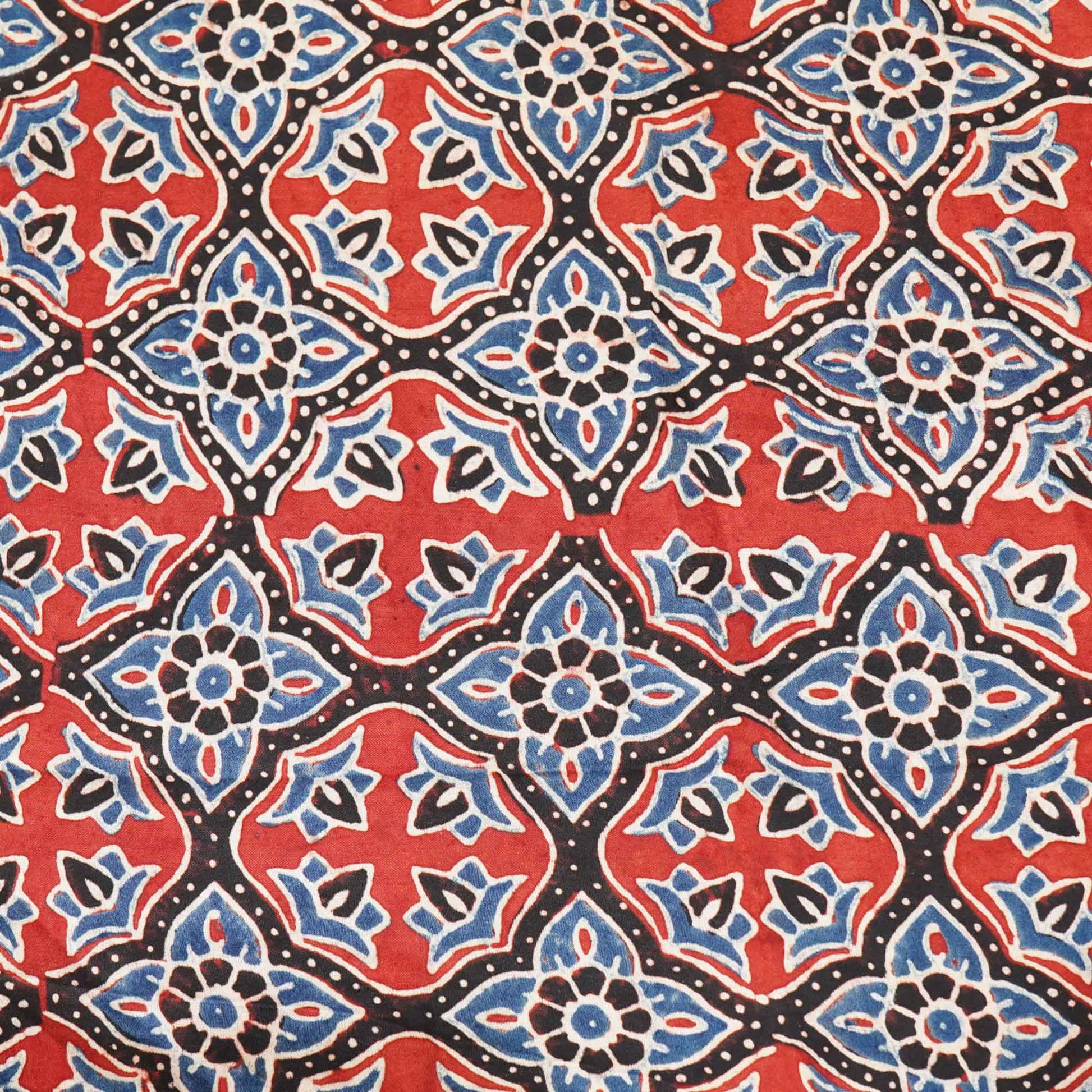 Red Ajrakh Modal Satin Modal Ajrakh IA-26858