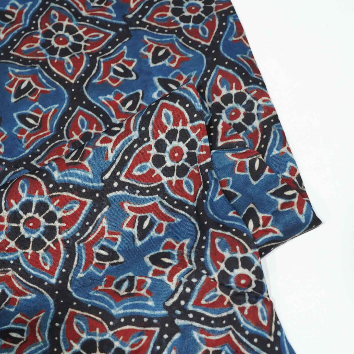 Dark Blue Ajrakh Modal Satin Modal Ajrakh IA-26863