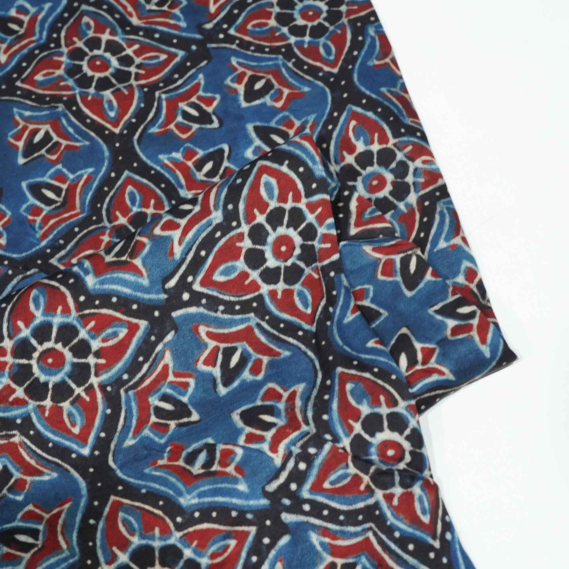 Dark Blue Ajrakh Modal Satin Modal Ajrakh IA-26863