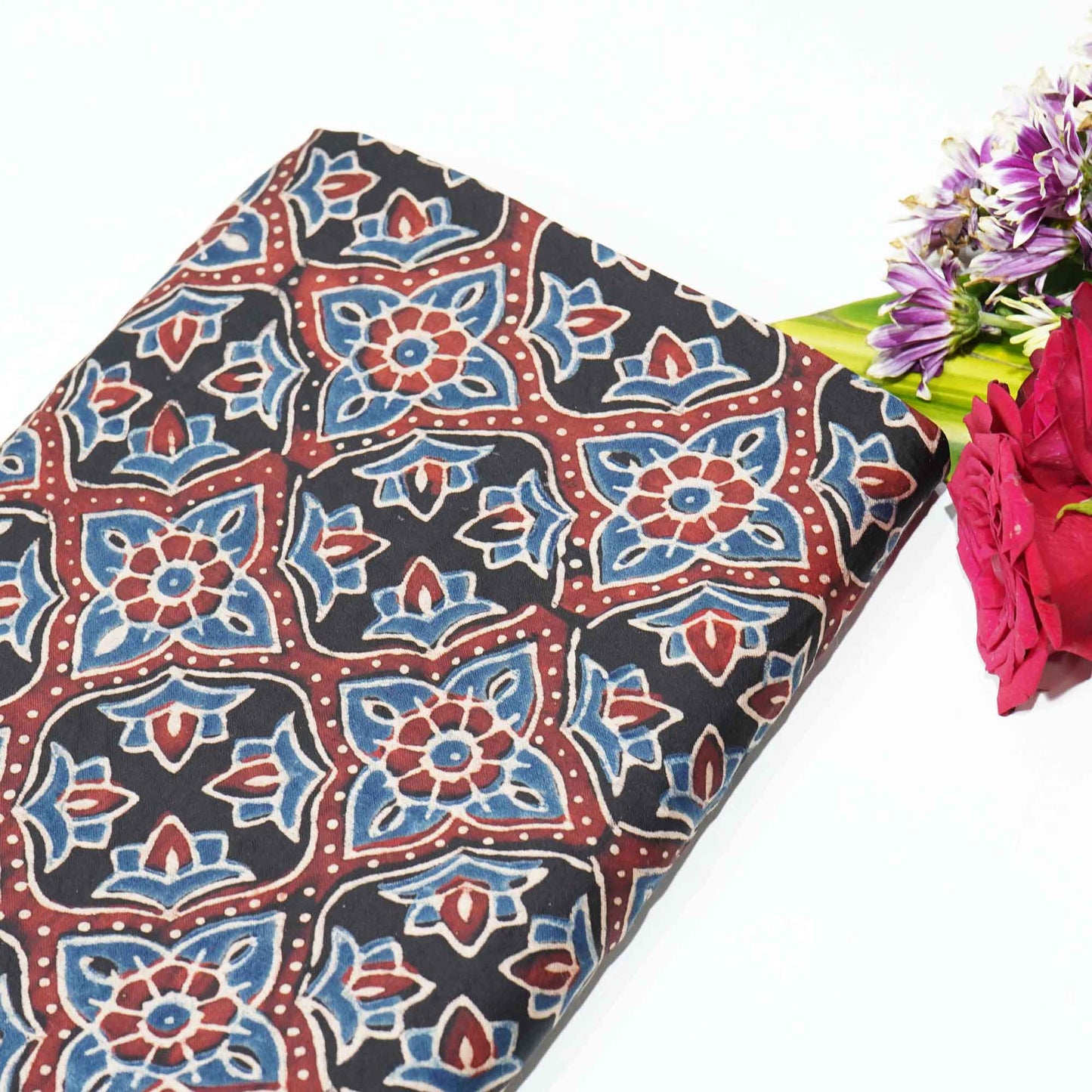 Black Ajrakh Modal Satin Modal Ajrakh IA-26865