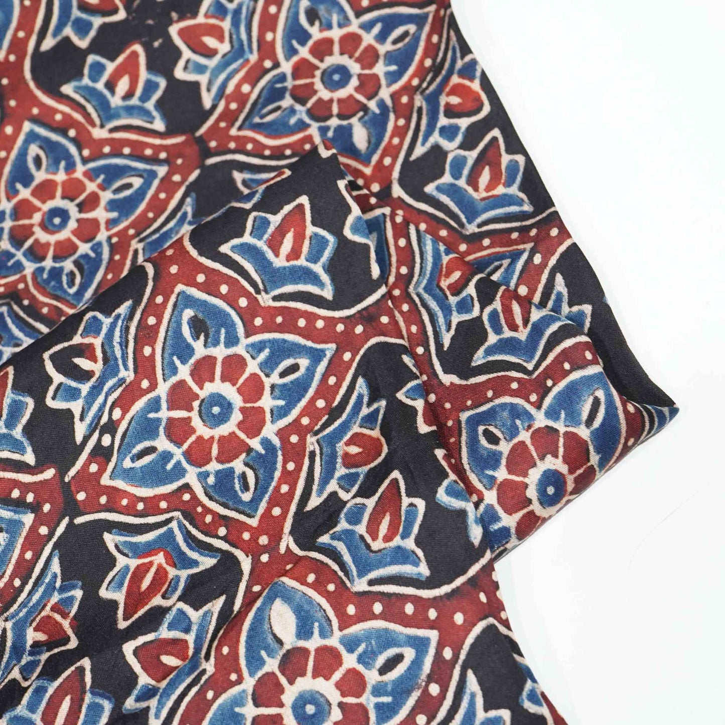 Black Ajrakh Modal Satin Modal Ajrakh IA-26865
