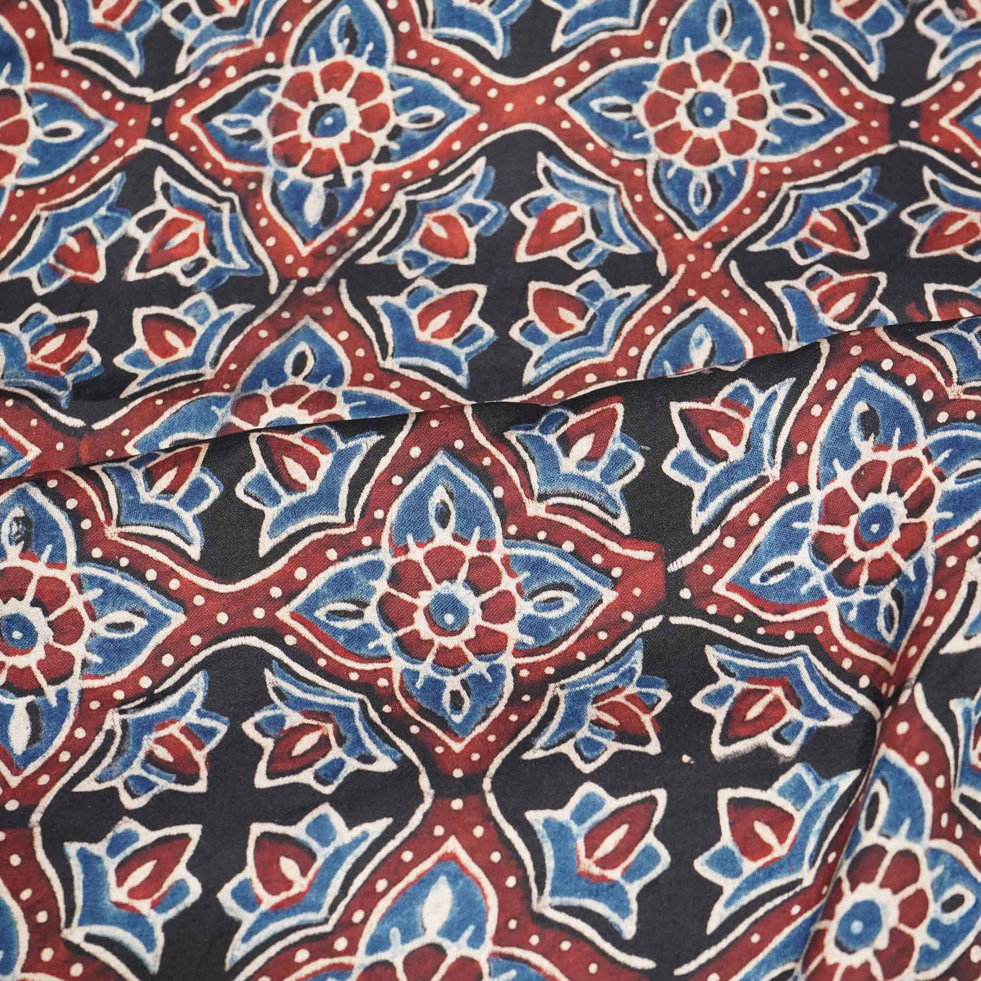 Black Ajrakh Modal Satin Modal Ajrakh IA-26865