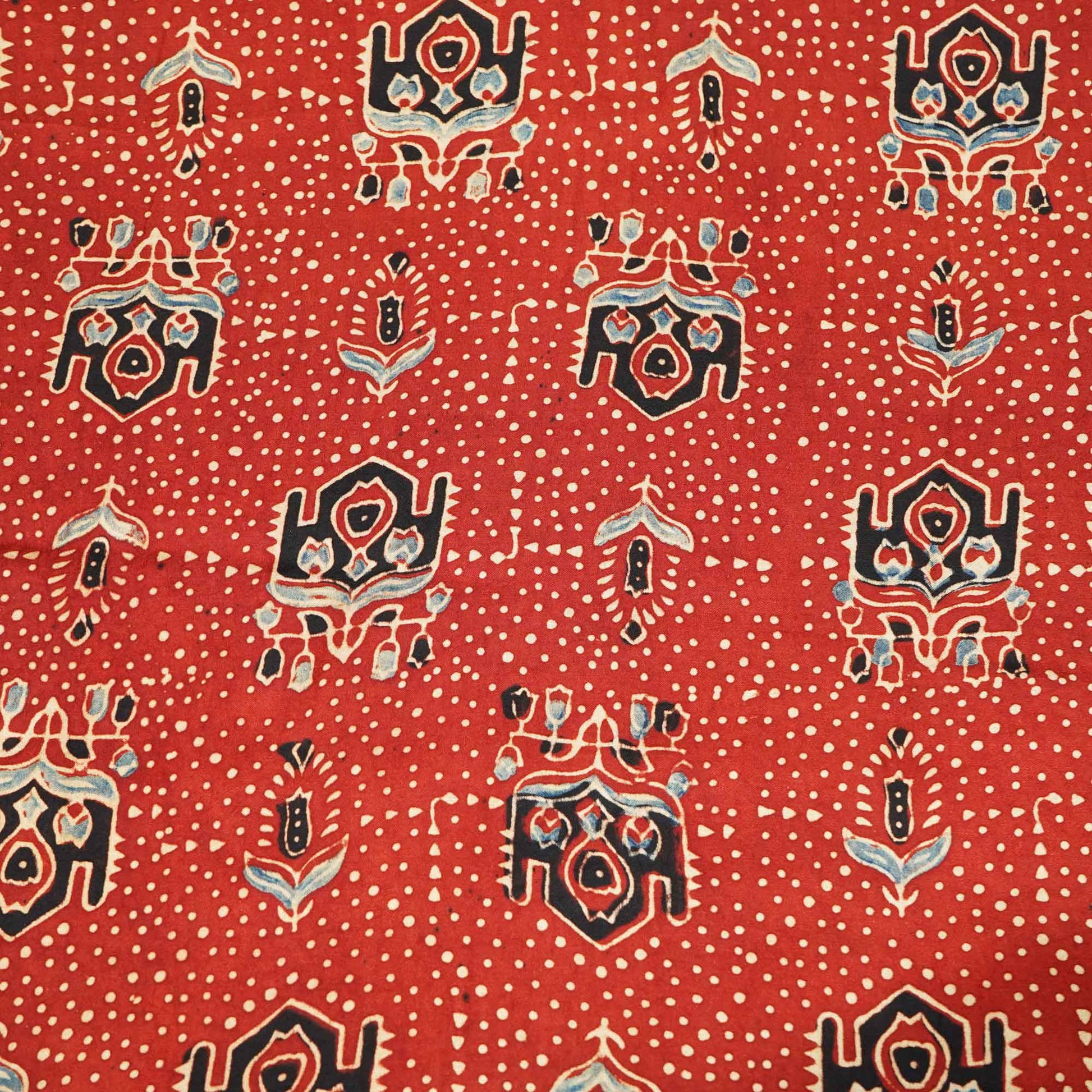 Red Ajrakh Modal Satin Modal Ajrakh IA-26866