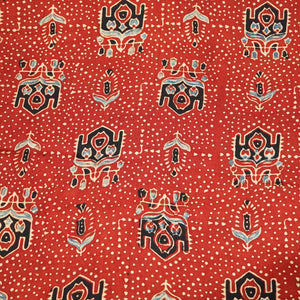 Red Ajrakh Modal Satin Modal Ajrakh IA-26866