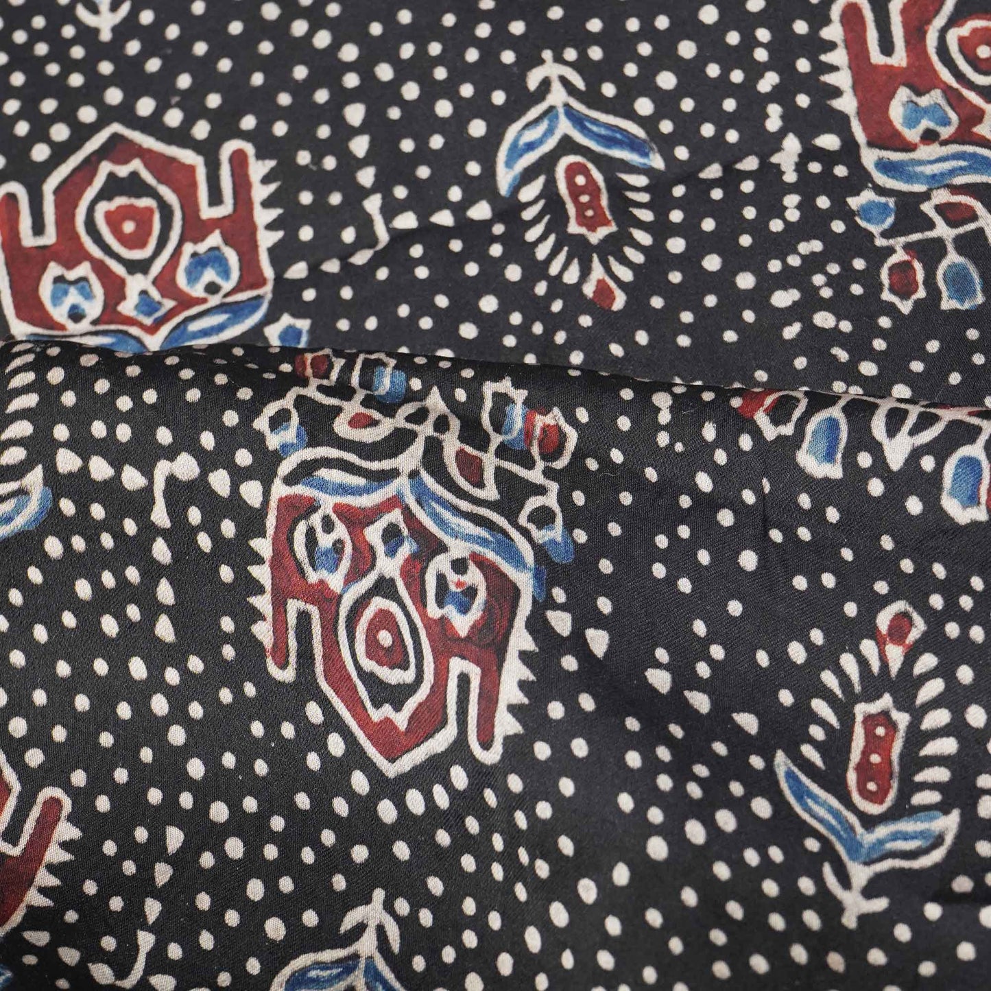 Black Ajrakh Modal Satin Modal Ajrakh IA-26872