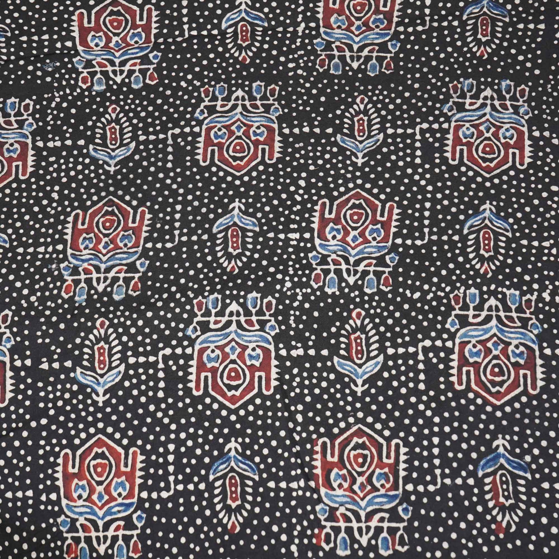 Black Ajrakh Modal Satin Modal Ajrakh IA-26872