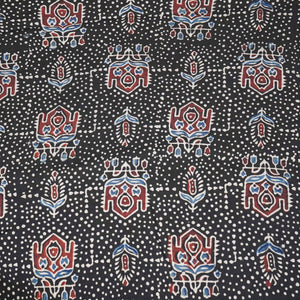 Black Ajrakh Modal Satin Modal Ajrakh IA-26872
