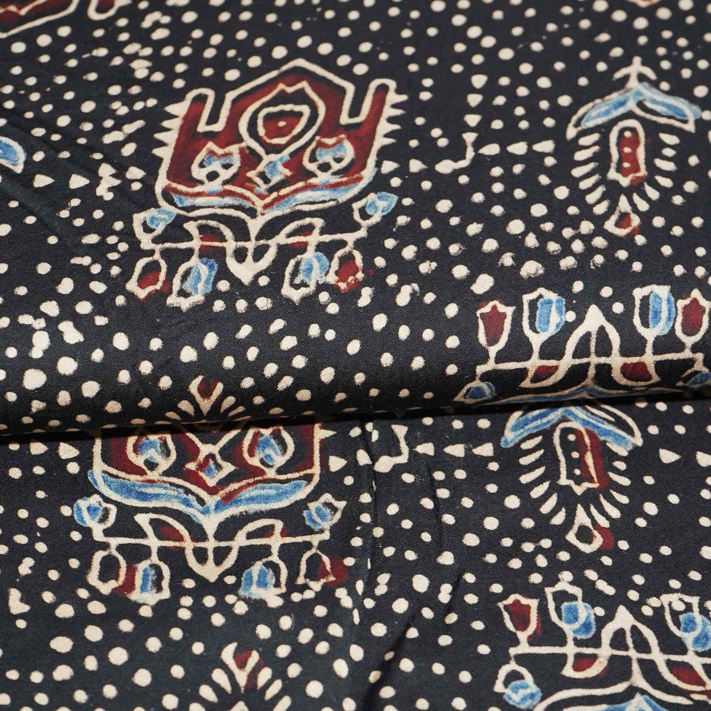 Black Ajrakh Modal Satin Modal Ajrakh IA-26873