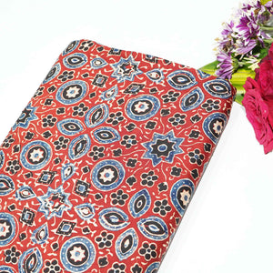 Red Ajrakh Modal Satin Modal Ajrakh IA-26875