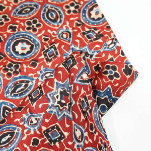 Red Ajrakh Modal Satin Modal Ajrakh IA-26875