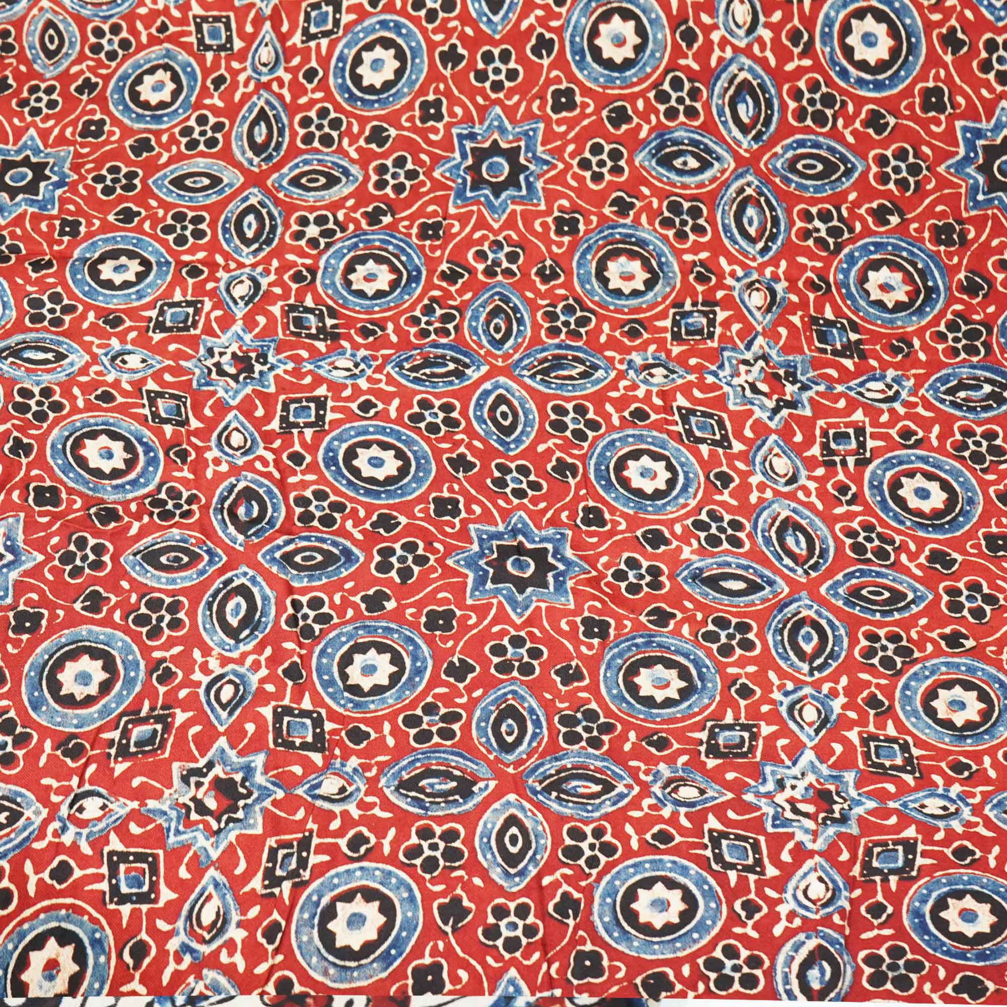 Red Ajrakh Modal Satin Modal Ajrakh IA-26875