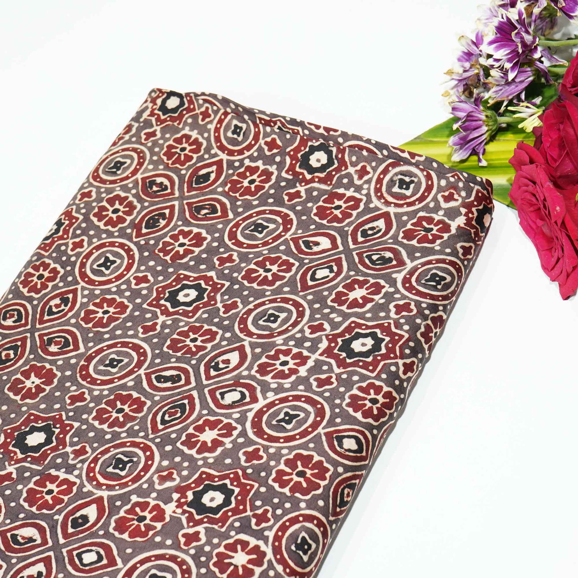Brown Ajrakh Modal Satin Modal Ajrakh IA-26877