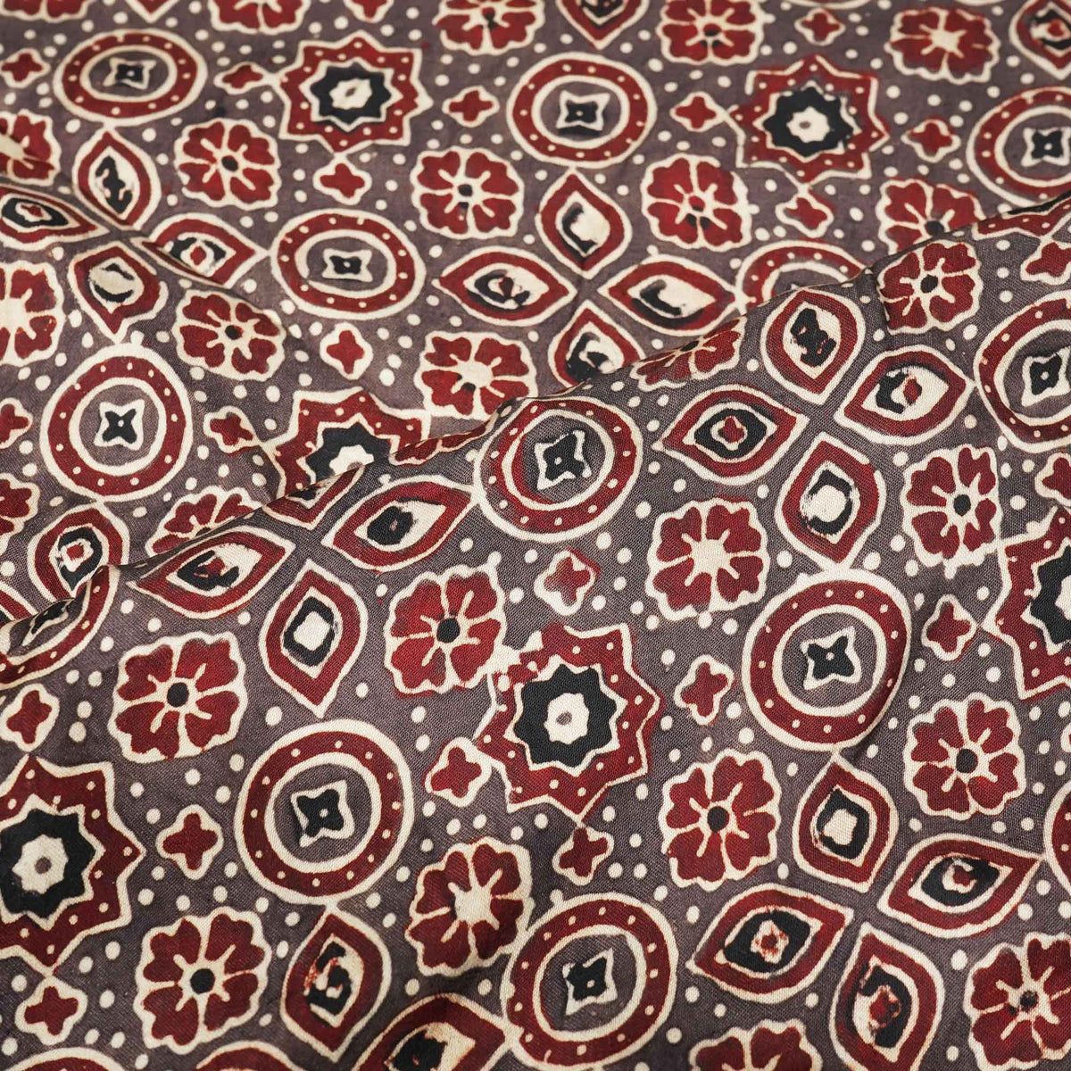 Brown Ajrakh Modal Satin Modal Ajrakh IA-26877