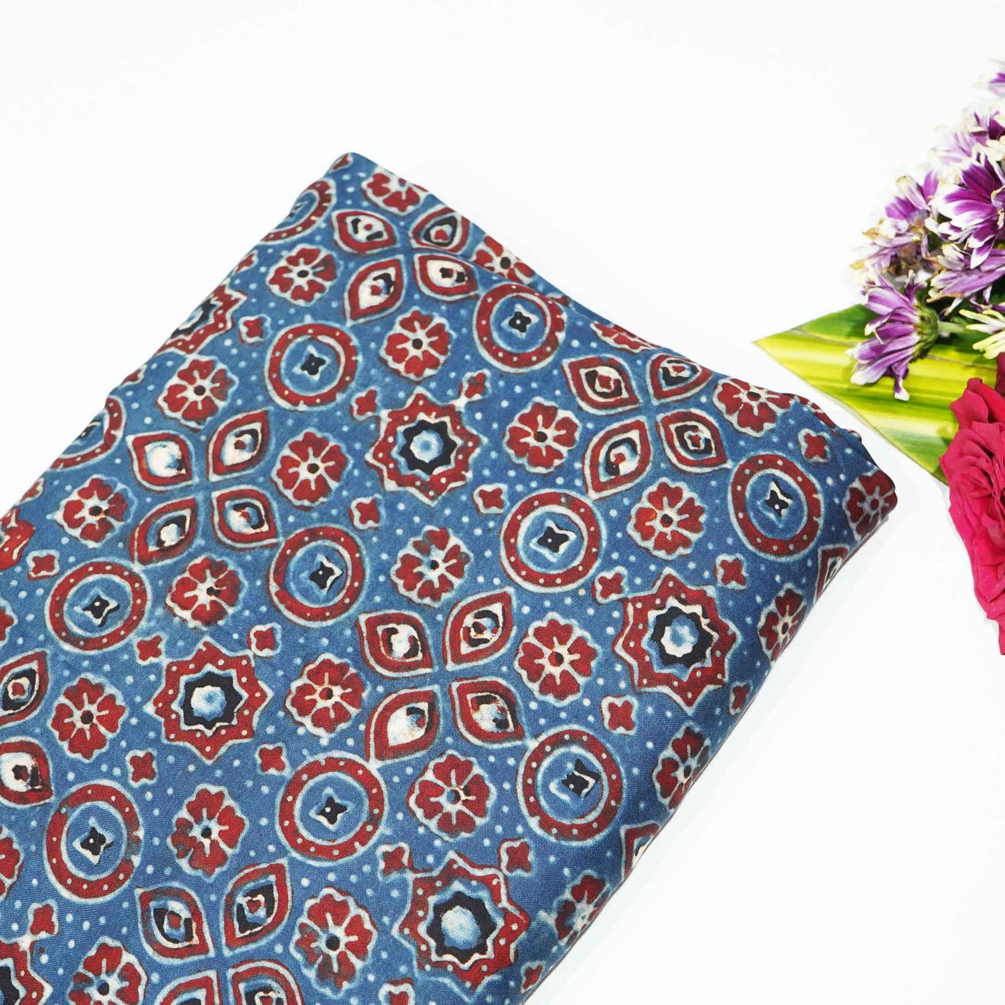 Blue Ajrakh Modal Satin Modal Ajrakh IA-26881