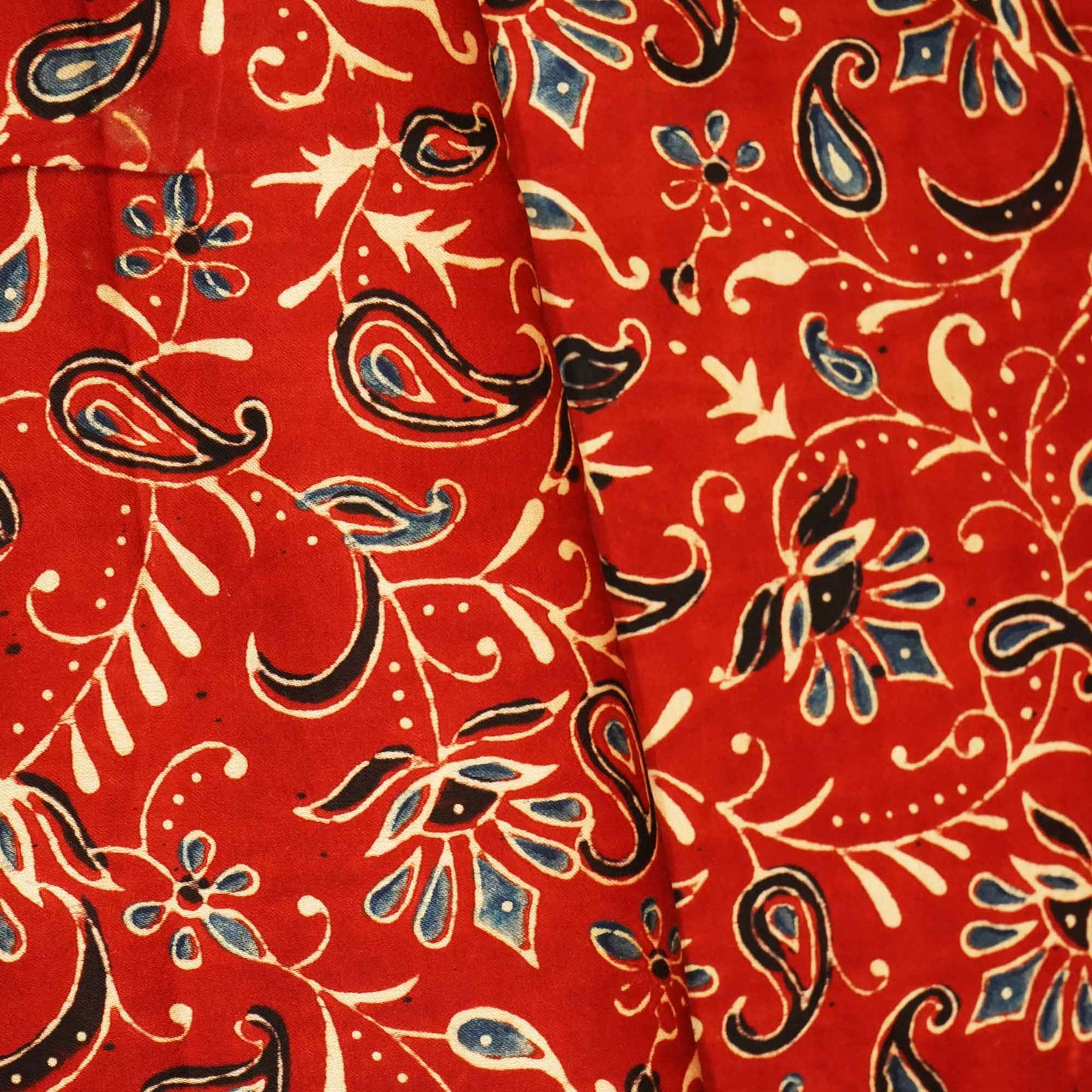 Red Floral Ajrakh Modal Satin Modal Ajrakh IA-26882