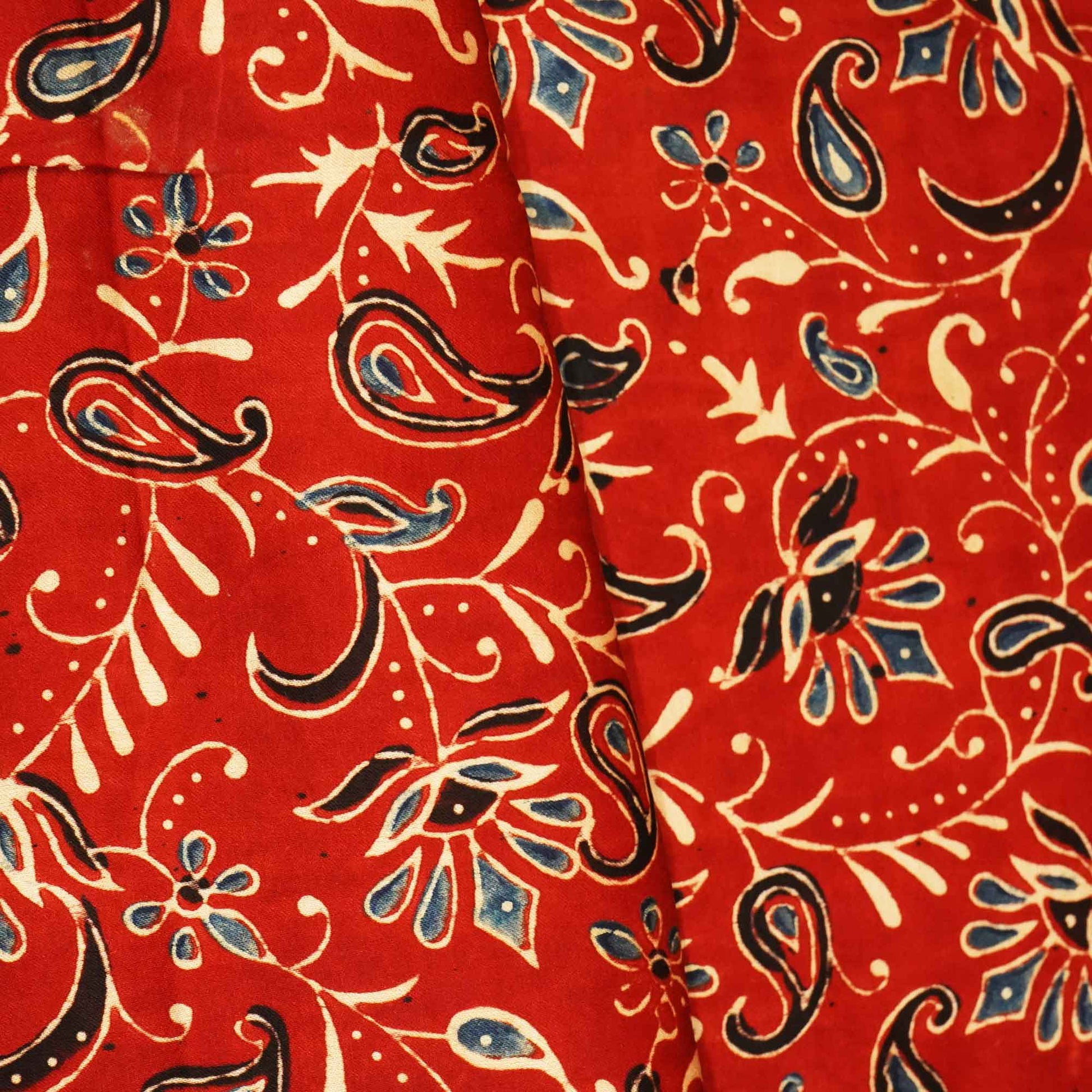 Red Floral Ajrakh Modal Satin Modal Ajrakh IA-26882