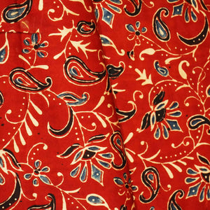 Red Floral Ajrakh Modal Satin Modal Ajrakh IA-26882