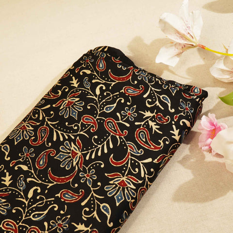 Black Floral Ajrakh Modal Satin Modal Ajrakh IA-26884