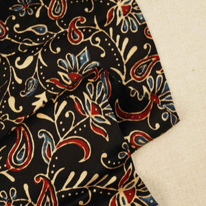 Black Floral Ajrakh Modal Satin Modal Ajrakh IA-26884