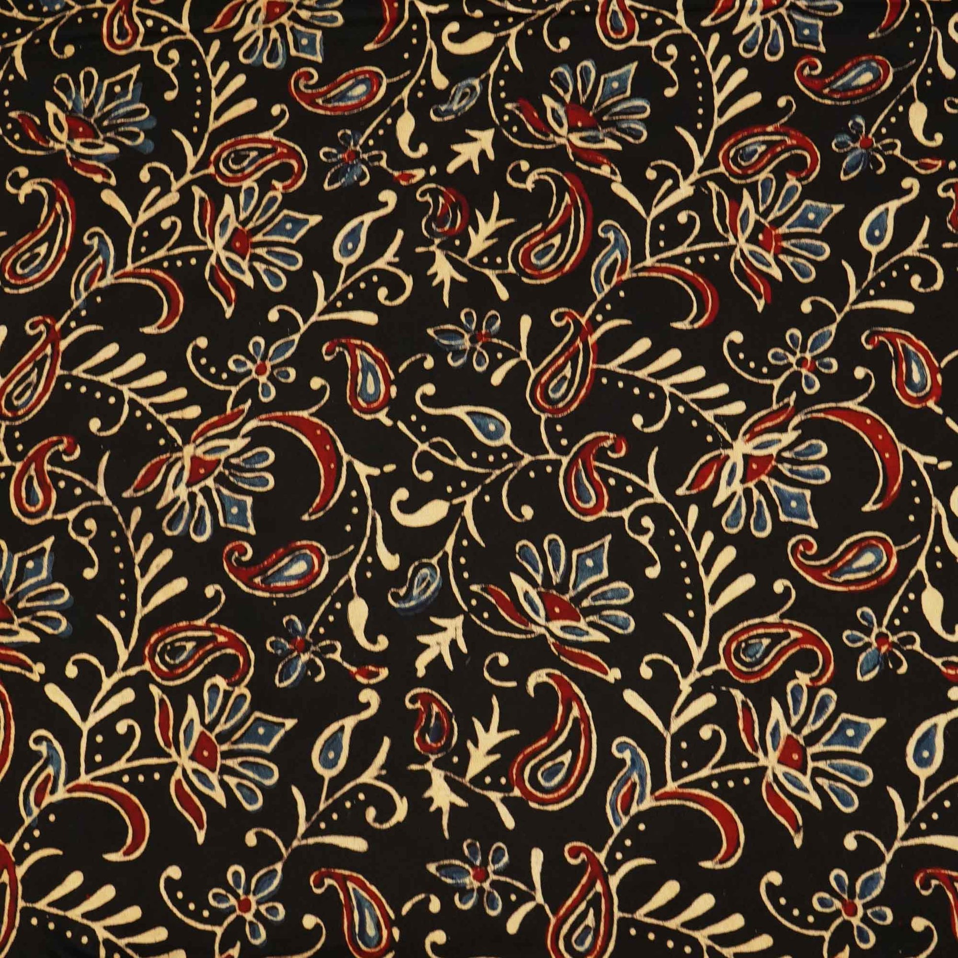 Black Floral Ajrakh Modal Satin Modal Ajrakh IA-26884