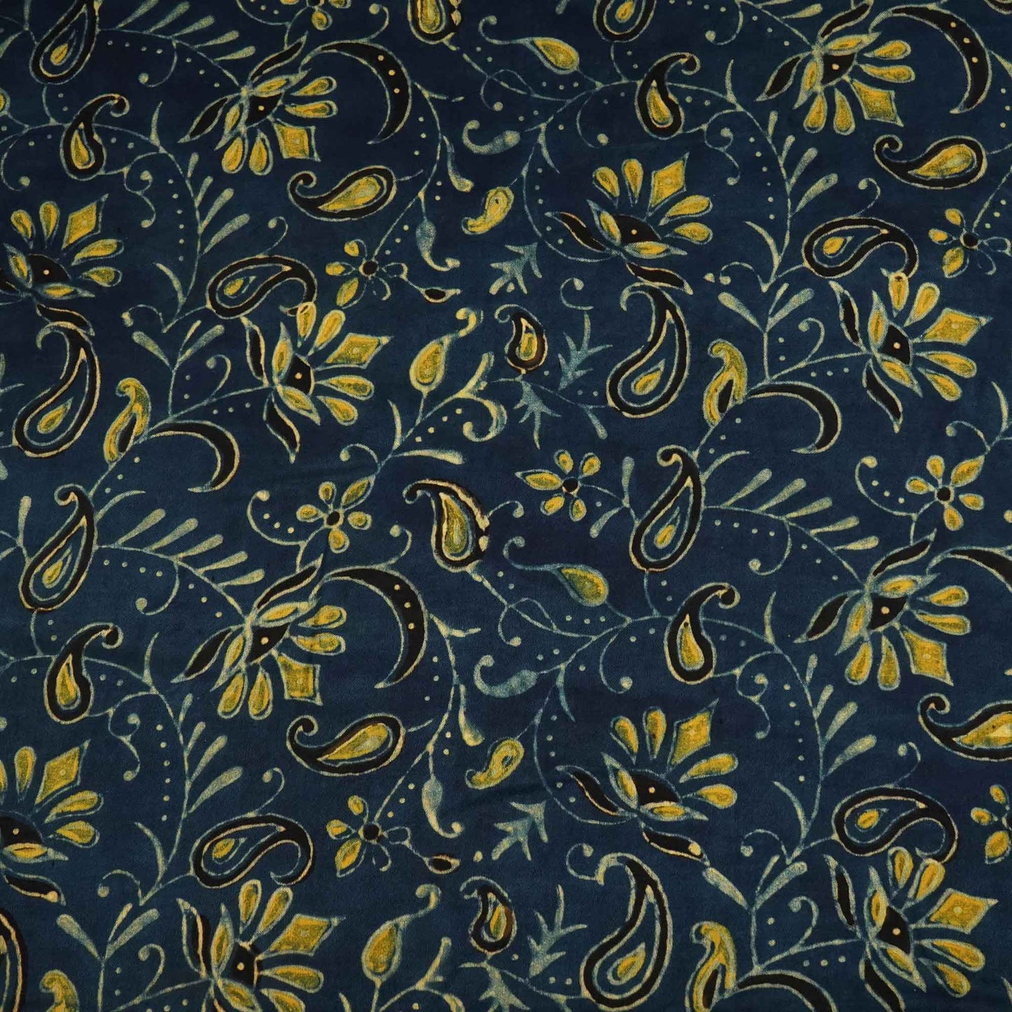 Blue Floral Ajrakh Modal Satin Modal Ajrakh IA-26886