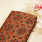 Brown Blue Ajrakh Modal Satin Fabric Modal Ajrakh IA-26898