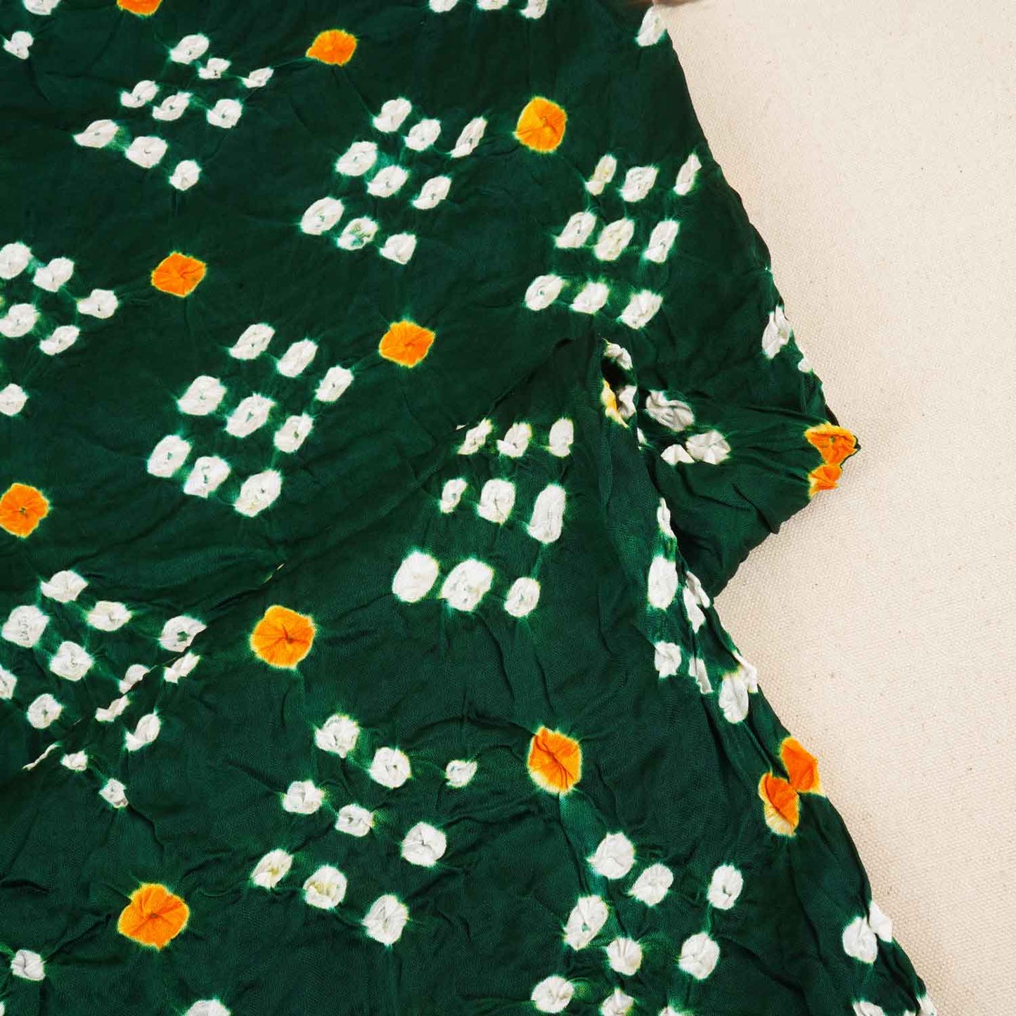 Dark Green Bandhani Print Modal Silk Fabric SC-28269