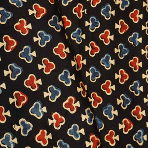 Black Handblock Modal Satin Fabric Modal Ajrakh IA-26901