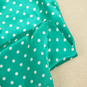 Sea Green Dot Print Crape Fabric MTF-26923