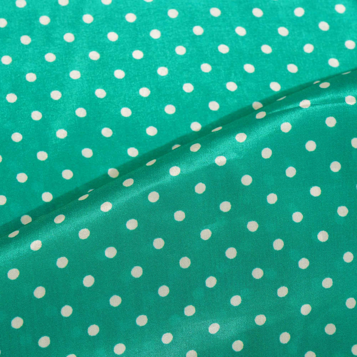 Sea Green Dot Print Crape Fabric MTF-26923
