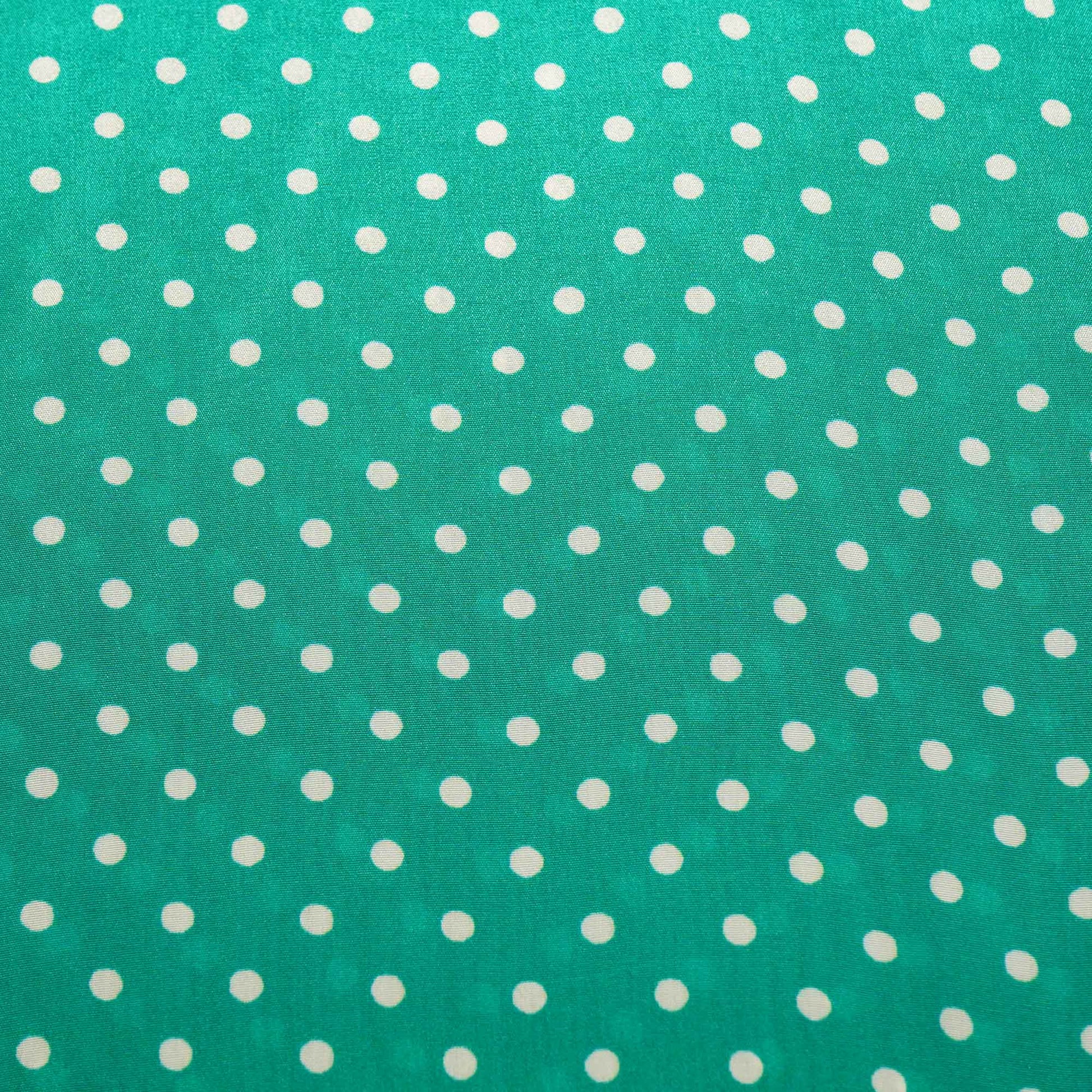 Sea Green Dot Print Crape Fabric MTF-26923
