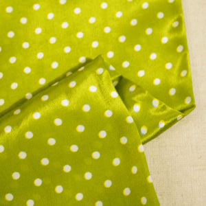 Green Yellow Dot Print Crape Fabric MTF-26924
