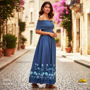 Blue Thread Embroidery Denim AF-26926 - TradeUNO