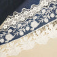 Blue Schiffli On Border Denim Fabric AF-26929