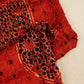 Red Ajrakh Shiffli Modal Satin Fabric CA-26940  