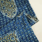 Blue Ajrakh Shiffli Modal Satin Fabric CA-26942  