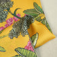 Yellow Floral Print Satin Georgette-MTF-26947